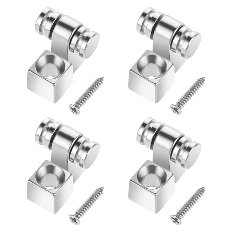 Guitar Roller String Retainers, 4 Pcs String Trees For Electric Guitar, Metal Guitar Standard Roller String Guide Replacement Part Electric Guitar Accessories (Silver) (Chrome) image 1