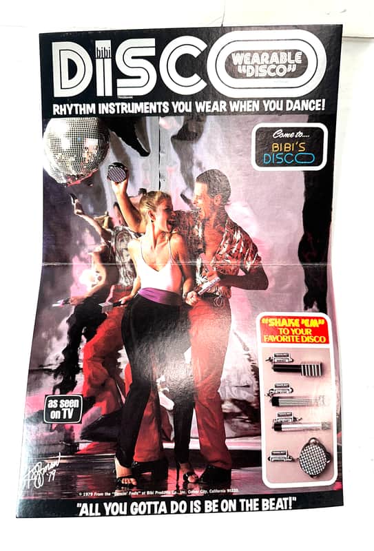 Weirdo Vintage Disco wearable percussion set new unused in original box Wearable Disco 1978 - Plastic image 1