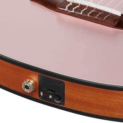 Ibanez FRH10NRGF Thinline Nylon Acoustic-Electric Guitar Rose Gold Metallic Flat image 10