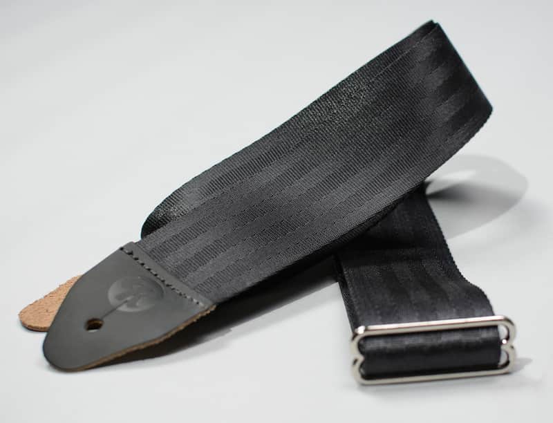 Reverb Seatbelt Guitar Strap - Black -Made in the USA image 1
