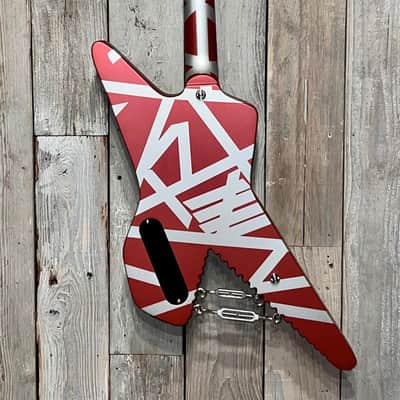 New EVH Striped Series Shark Burgundy/Silver Stripes, Package Deal Includes: EVH Fitted Hard Shell Case & Extras, Best Deal On The Planet Ships Fast, Buy It Here ! image 9
