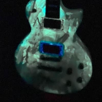 CeJota USA Custom - LP style Electric Guitar - Unique Glow in the Dark/Hydrodipped Finish image 2