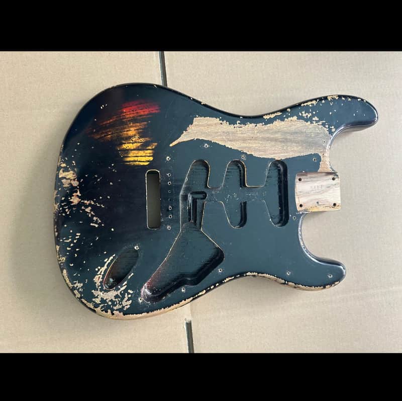MJT Stratocaster 2020s - Black over Sunburst image 1