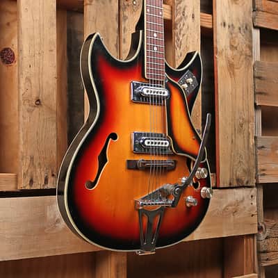 Imperial Hollowbody Electric Guitar w/'Bigsby JAPAN 1960's Burst image 5