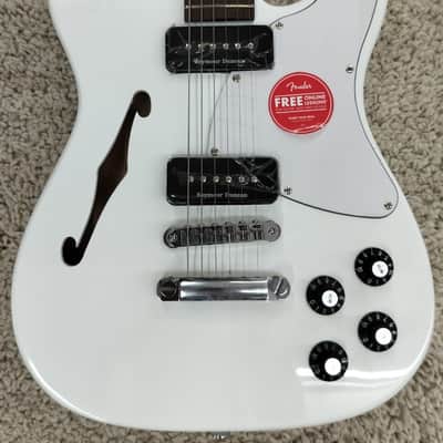Fender Jim Adkins JA-90 Telecaster Thinline Electric Guitar, White Finish image 3
