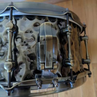 Mapex BPBR465HZN Black Panther Sledgehammer 14x6.5" Brass Snare Drum with Brass Hardware 2010s - Hammered Antique Brass image 3