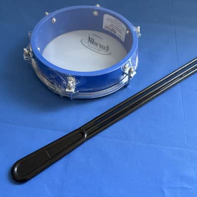 6" Torelli Brazilian Professional Tamborim Blue Color Body Nylon Head Tambourine With Triple Plastic Stick Percussion image 2