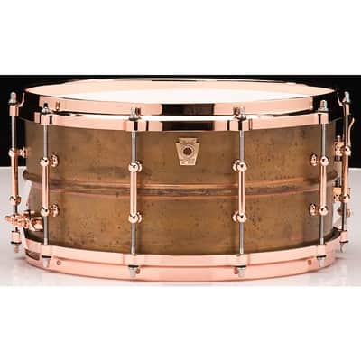 Ludwig LC663TC Copper Phonic 6.5x14" 10-Lug Snare Drum with Tube Lugs