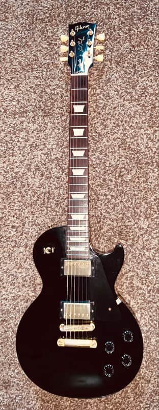 2008 Gibson Les Paul Studio black and gold electric guitar made in the usa Hardshell case image 1