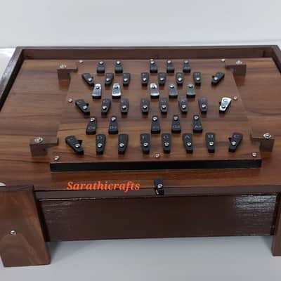 Sarathi Special Large 39 Keys Shruti Box,(17"X14"X3") Special 3 Set Reeds, 432Hz,3.25 octave 2024 - Sanmica image 5