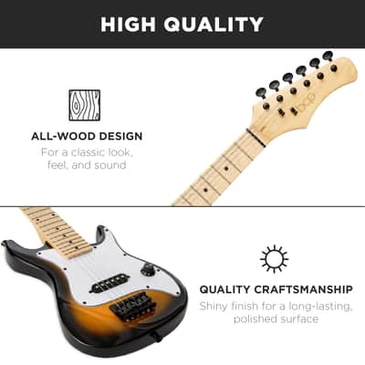 Best Choice Products Kids Electric Guitar Beginner Starter Kit w/ 5W Amplifier - 30 in-Sunburst image 4