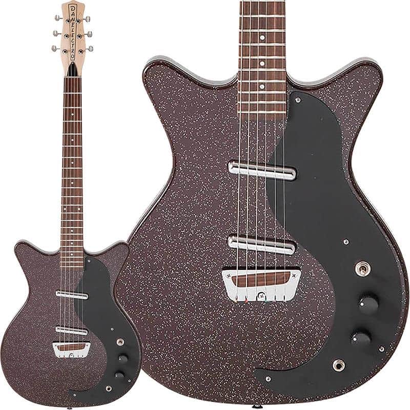 2025 Danelectro GLITTER59-MAROON Maroon With Silver Glitter