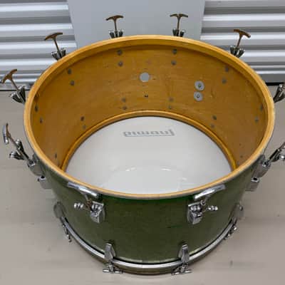 Vintage Ludwig 3-ply 13, 16, 24 - ORIGINAL Green Sparkle drum set image 19