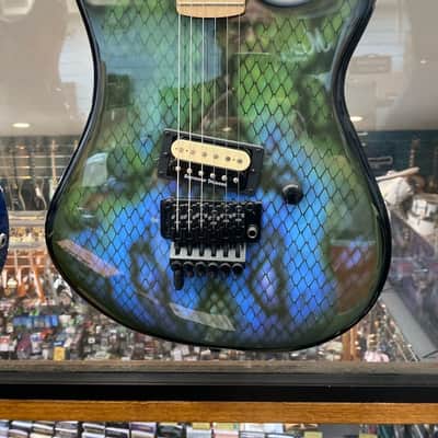 Kramer Baretta Custom Graphics “Viper” Electric Guitar - Snakeskin Green Blue Fade image 9