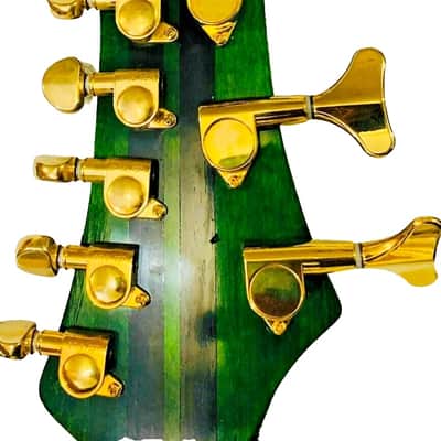 8 String Fanned Fret Electric Guitar Handmade by Blueberry Guitars Elephant Motif image 3