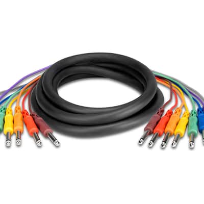 Hosa CPP-801 1/4" TS Jack To TS Jack 8 Way Loom (1M) image 1