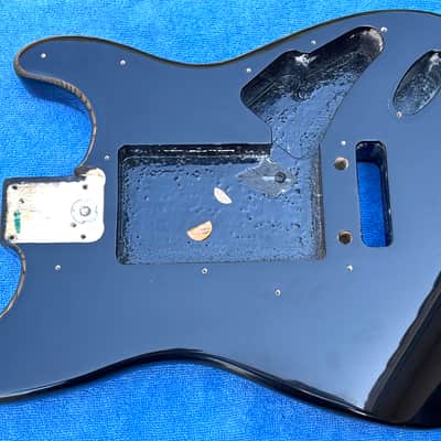 1990s American Standard / Strat Plus Stratocaster guitar body, classic black finish image 1