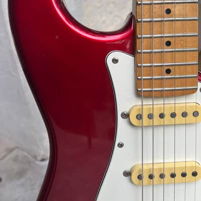 1987 Fender Made in Japan Stratocaster Kahler tremolo- Red Sparkle image 4