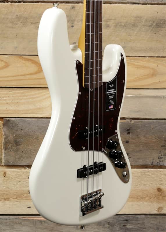 Fender  American Professional II Jazz Bass Fretless Olympic White w/ Case image 1