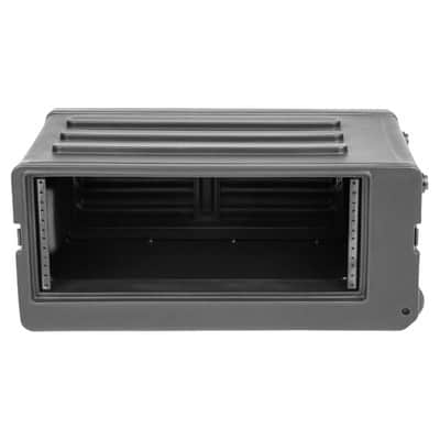 SKB 4U rSeries Shallow Rolling Rack with Integrated Back Wheels and 1-Touch Pull Handle, Comes with 8 Rack Units and Interlocking Molded Stacking Bars image 8