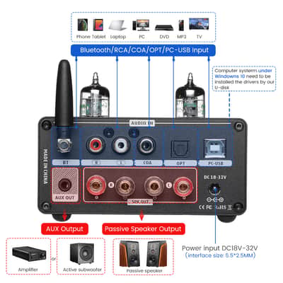 Aiyima T9 pro vacuum amplifier US plug+ free shipping image 7