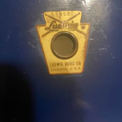 Ludwig No. 491 Pioneer 5x14" 6-Lug Snare Drum with Keystone Badge 1968 - Blue Duco Lacquer image 2
