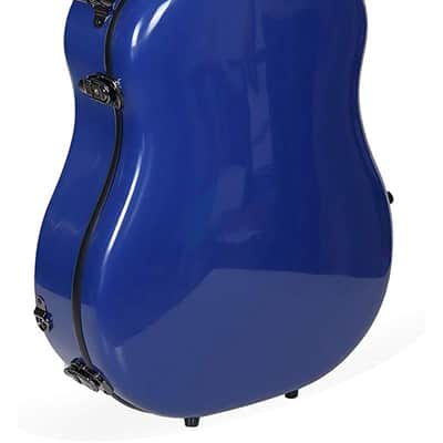 Crossrock Cases Molded Strong Fiberglass Hard Case For Acoustic Dreadnought Guitars In Navy Blue image 1