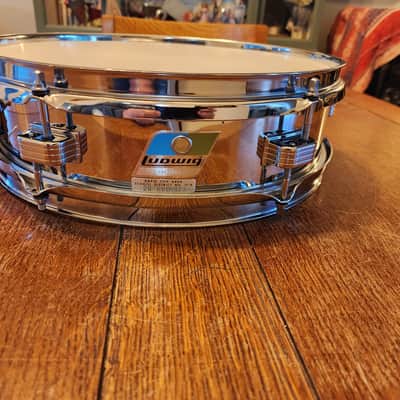 Ludwig No. 405 Aluminum Piccolo 3x13" 6-Lug Snare Drum with Pointed Blue/Olive Badge late 70's- Chrome-Plated image 1