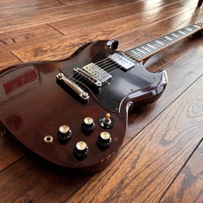 Vintage 1970s Greco SS 600 SG Electric Guitar Oxblood 'Gneco' Maxon Pickups MIJ Japan Matsumoku image 4