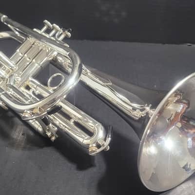 KANSTUL CUSTOM CLASS 3 VALVE SOPRANO G BUGLE , Mouthpiece & Case - Silver plated image 15