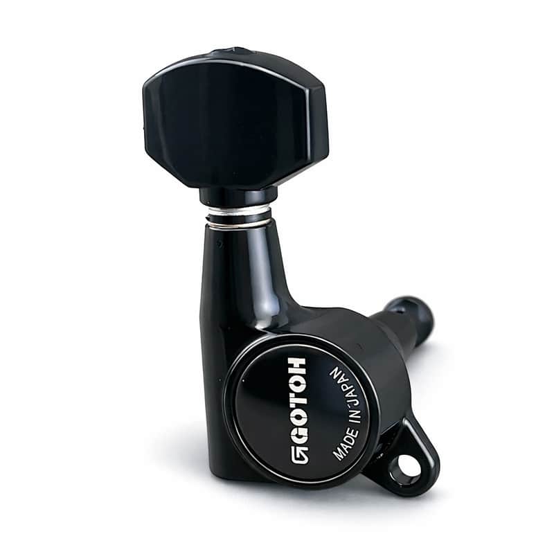Gotoh Schaller-Style Knob Tuners SG381 - 07 - 6 in a line Black 07223BX image 1