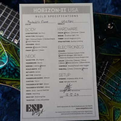 ESP USA Horizon-II Psychedelic Flame 6-String Electric Guitar w/ Black Tolex FF Case image 6
