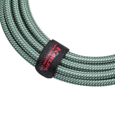 Kirlin Cable Iwb-201Pfg-10/Ol 10-Feet 1/4-Inch Straight Premium Plus Instrument Cable, Olive Green Tweed Woven Jacket image 4