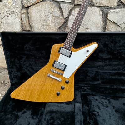 USA 2006 Hamer Korina Standard Explorer with rare checkerboard logo and original hardshell case SEE DESCRIPTION image 2
