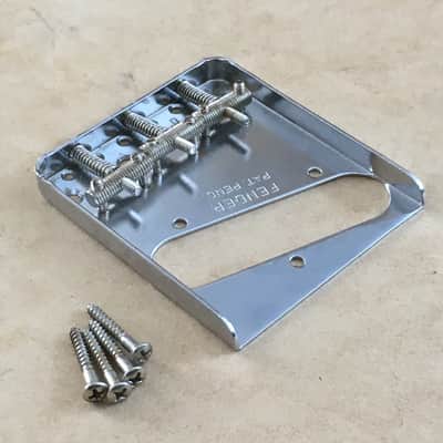 Vintage 50s Reissue Fender Pat. Pend. USA Lightly Aged Tele Ashtray Bridge Relic 3 Threaded Saddles image 14