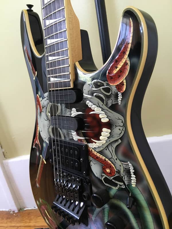 Samick Snakes And Skull George Lynch 1980's Carved Graphic | Reverb