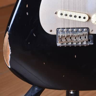 Fender Custom Shop Stratocaster 1956 Closet Classic Fat Roasted Neck Limited Edition Aged Black image 15