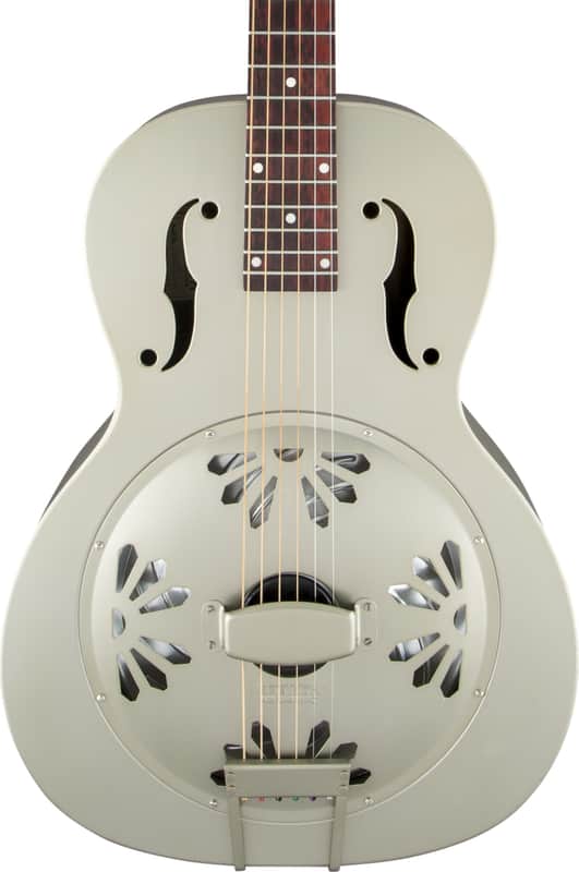 Gretsch G9201 Honey Dipper Roundneck Resonator Acoustic Guitar, Bell Brass Body, Weathered Pump House Roof image 1