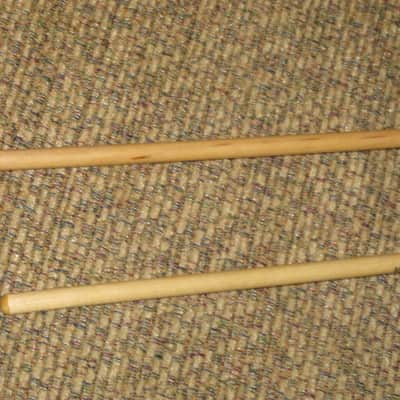 one pair new old stock near A+ Mike Balter MB93B (93B) Extra Hard Keyboard Mallets, 1 plastic (phenolic) round white HEADS and natural birch HANDLES - mid to late 1990s (+ packaging) Unwound Series image 14