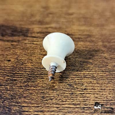 Vintage Plastic Strap Button (1960s - White) image 4