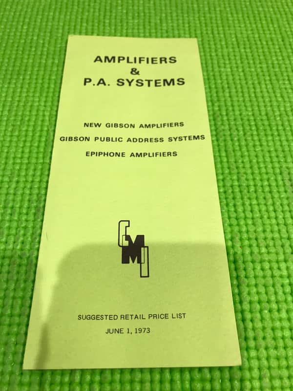 1973 Gibson Amplifiers Price List image 1