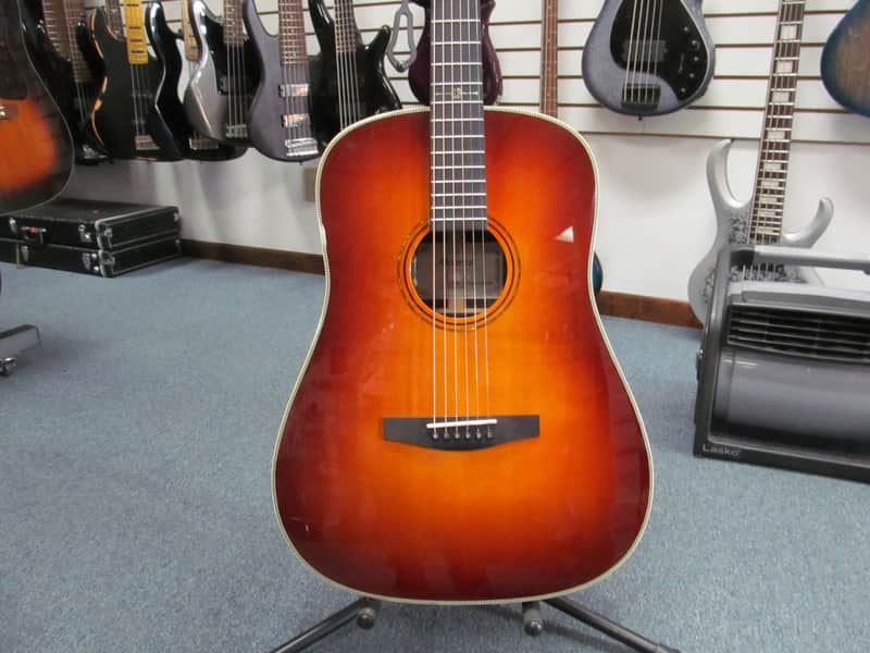 Alvarez LDR70e Herringbone Sunset Laureate Series Dreadnought 12-fret Acoustic-electric Guitar - Sunset