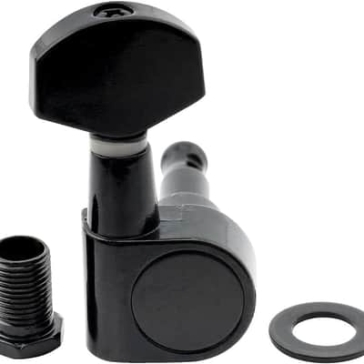 Pro 6 inline Sealed 2-Pins Guitar Tuners Tuning Pegs Keys Machine Heads Set for Fender Squier Strat Electric Guitar, Black image 2