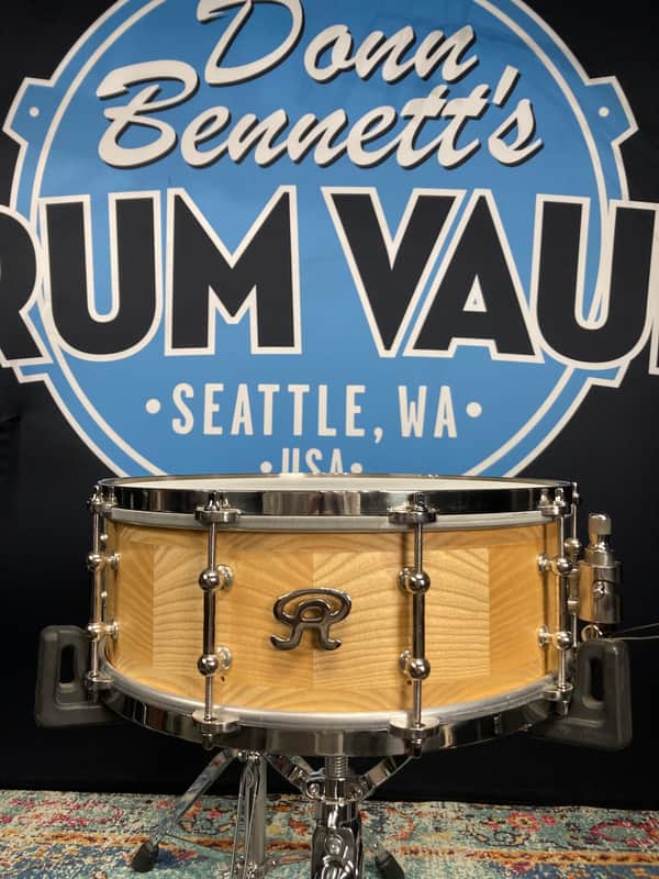 Angel - 14x5.5" Snare Drum Segmented Block Alder Wood Shell 2019 - Clear Oil Finish image 1