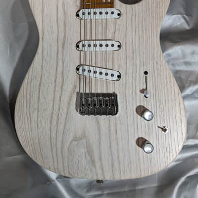 Kiesel Solo - 26.5" Baritone - Select White Wash - MASTERGRADE Flamed Maple Neck & Fretboard - 2022 image 3
