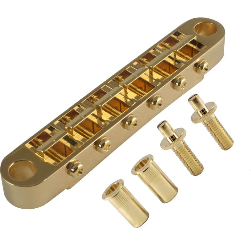 Gotoh Guitar Bridge - GE103B-T, Tune-O-Matic, Studs / Bushings Post, Color: Gold image 1