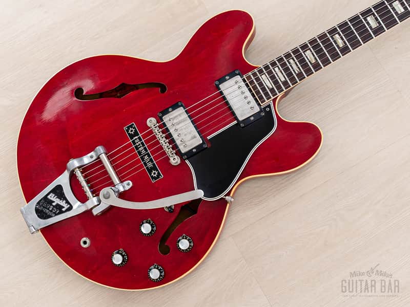 1962 Gibson ES-335 TDC Vintage Semi-Hollow Guitar Cherry w/ Bigsby, Pat # Pickups, Lifton Case
