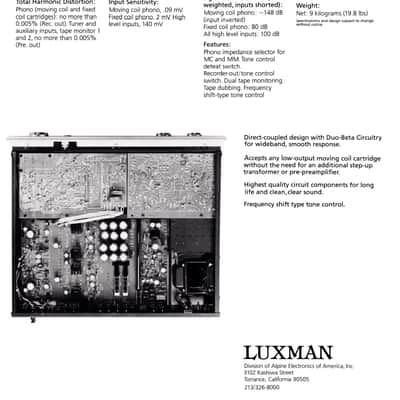 Luxman C-300 Vintage Deluxe Preamp Fully Recapped and Serviced image 16