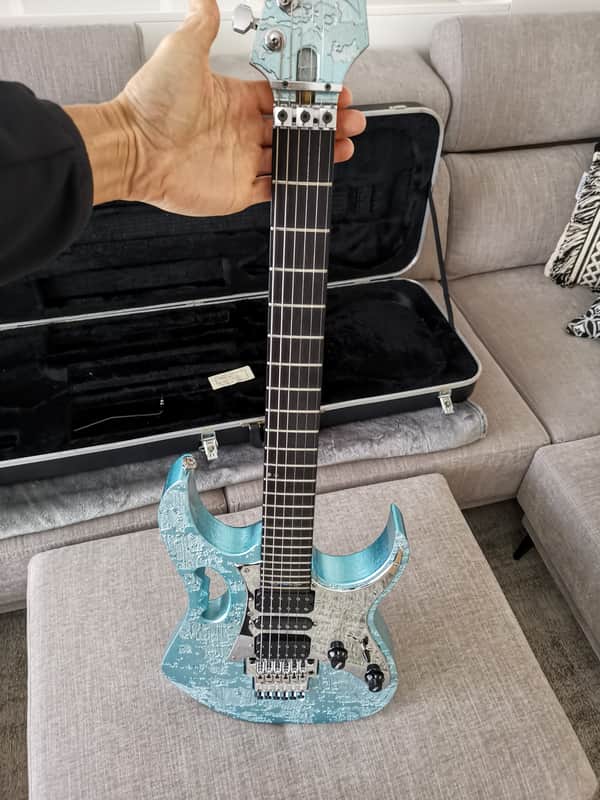 Ibanez JEM90HAM Steve Vai Signature 1998 - Blue-Green Metallic Texture image 1
