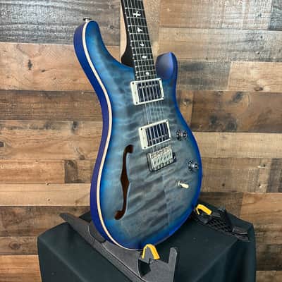 PRS CE 24 Semi-Hollow, Satin Faded Grey Black Blue Burst, Ebony, 372 image 2